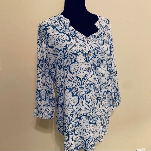 Grand and Greene BOHO batik style Size L blouse - Picture 2 of 9